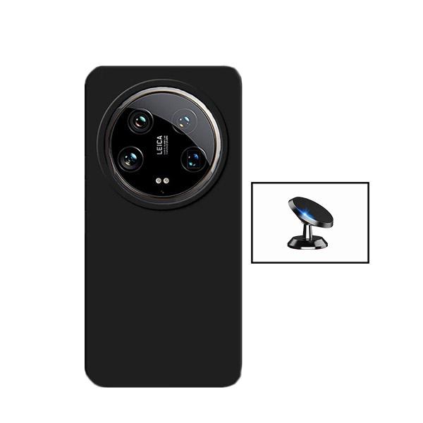 Kit Suporte Magnético + Capa Proteção Traseira Silicone GIFT4ME para Xiaomi 14 Ultra - Preto