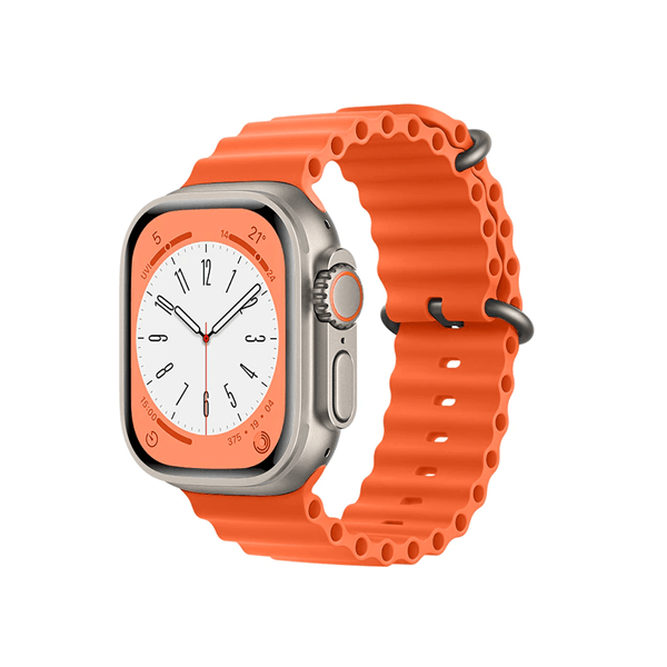 Bracelete de Silicone Ocean Ondulada para Apple Watch Ultra 2 - Laranja