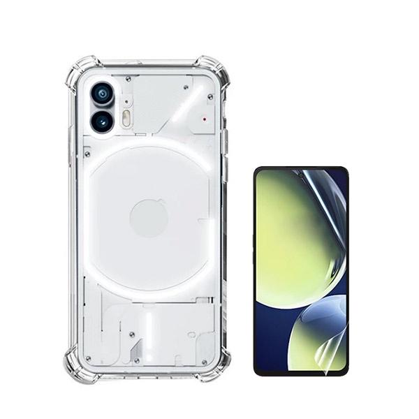 Kit Capa Traseira Super Proteção + Película de Hydrogel Frente Transparente GIFT4ME para Nothing Phone 2 - Transparente