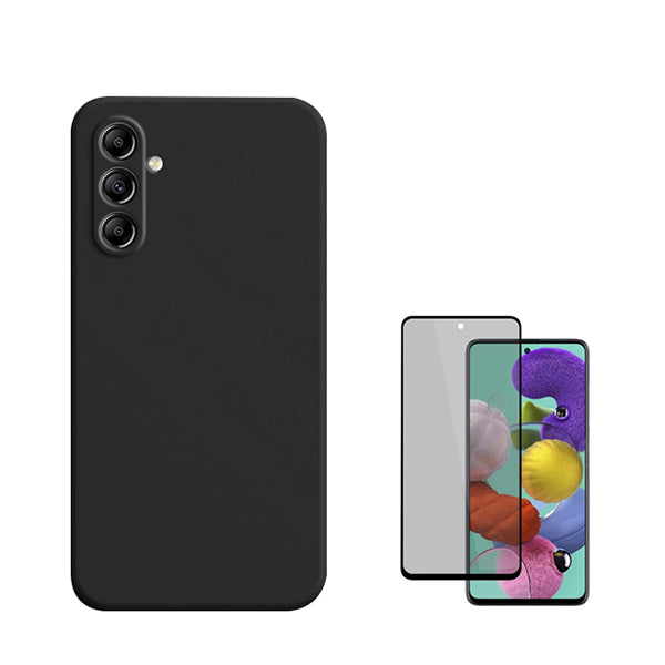 Kit Película de Vidro Temperado Privacidade + Capa Proteção Traseira Silicone GIFT4ME para Samsung Galaxy S23 FE - Preto
