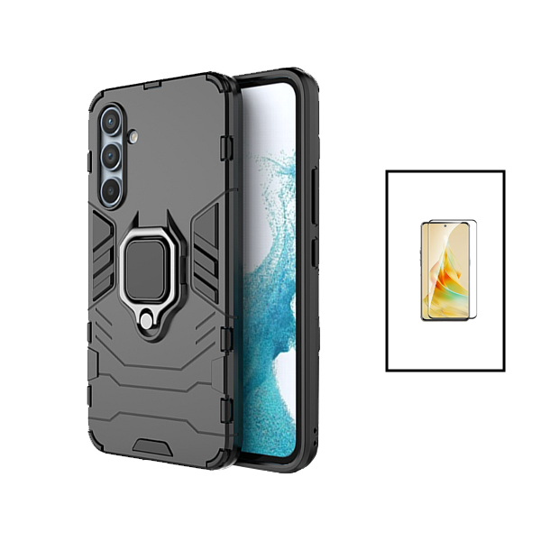 Kit Película de Vidro Temperado GorilasGlass + Capa de Proteção Militar Magnética para Samsung Galaxy A54 5G - Preto