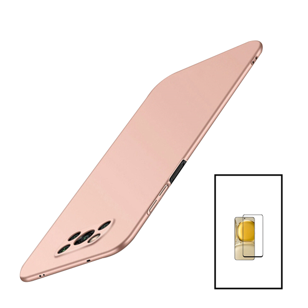 Kit Película de Vidro Temperado GorilasGlass + Capa Rígida e Fina para Xiaomi Poco X3 - Rosa