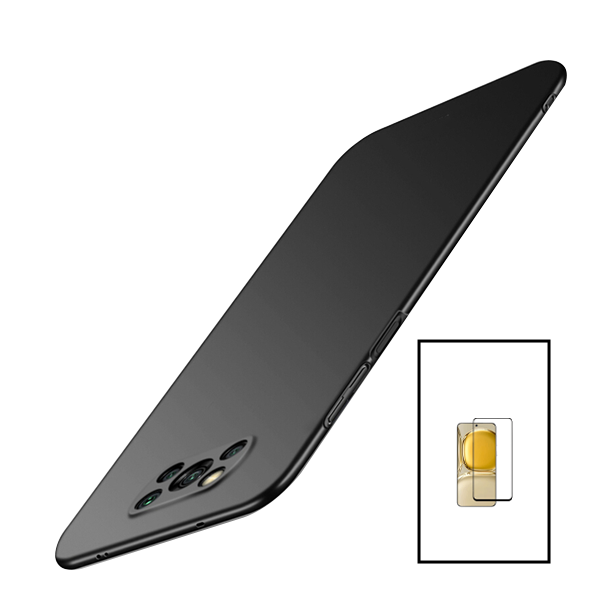 Kit Película de Vidro Temperado GorilasGlass + Capa Rígida e Fina para Xiaomi Poco X3 Pro - Preto
