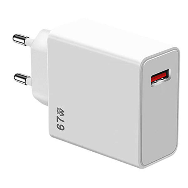 Base de Base de Carregador Turbo Fast Charge 67W 6.7A USB A para Xiaomi - Branco