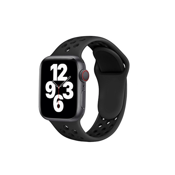 Bracelete Desportiva para Apple Watch Series 8 - 45mm - Preto / Preto