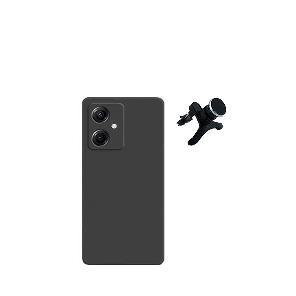 Kit Suporte Magnético Com Pernas + Capa Proteção Traseira Silicone GIFT4ME para Xiaomi Redmi 13C 5G - Preto