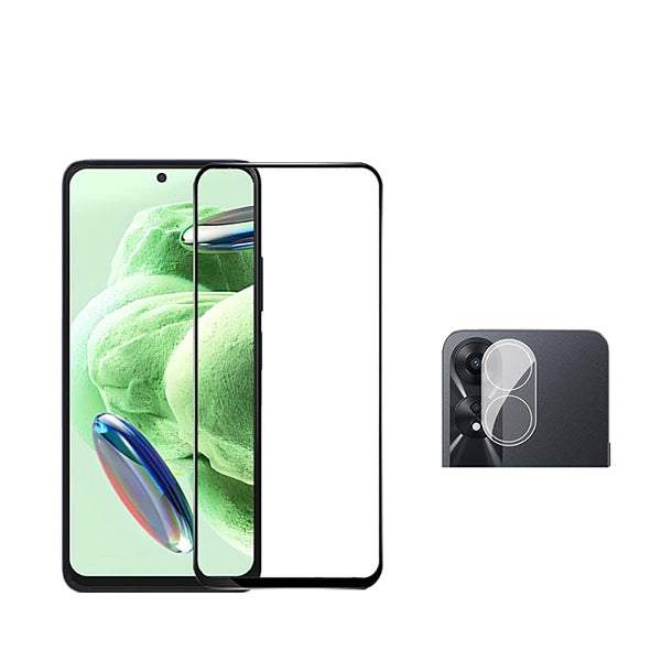 Kit Película Protectora Câmara Traseira + Película de Vidro Temperado GorilasGlass Phonecare para Oppo A58 4G - Transparente/Preto