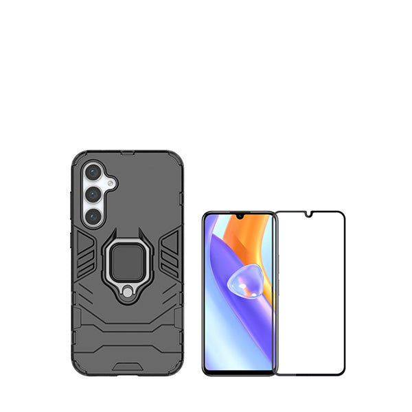 Kit Película de Vidro Temperado GorilasGlass + Capa de Proteção Militar Magnética GIFT4ME para Samsung Galaxy A15 5G - Preto