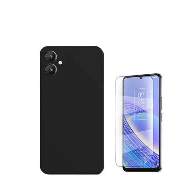 Kit Película Protectora de Hydrogel Frente + Capa Proteção Traseira Silicone Phonecare para Samsung Galaxy A05 - Preto