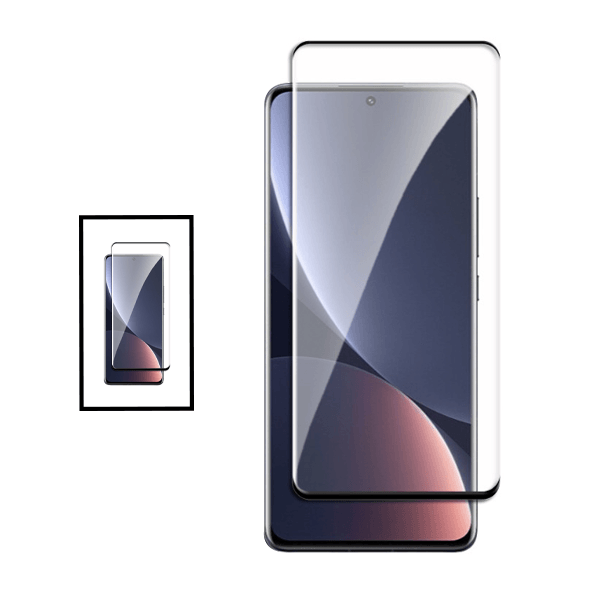 Kit 2 Película de Vidro Temperado GorilasGlass Curved para Xiaomi 12 Pro (Dimensity) - Transparente/Preto