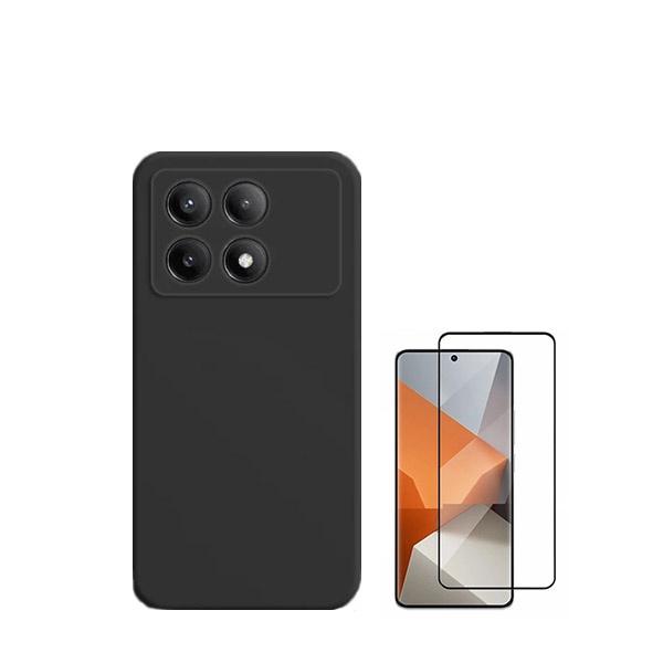 Kit Película de Vidro Temperado GorilasGlass + Capa Proteção Traseira Silicone GIFT4ME para Xiaomi Poco X6 Pro 5G - Preto