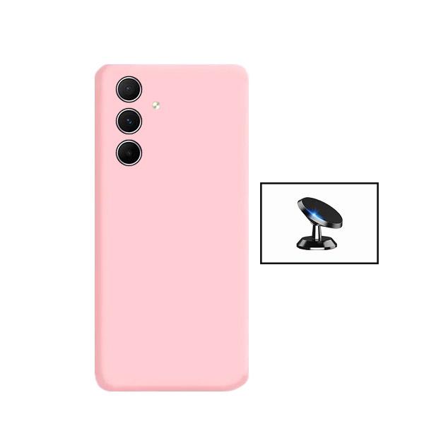 Kit Suporte Magnético + Capa Proteção Traseira Silicone GIFT4ME para Samsung Galaxy A35 5G - Rosa