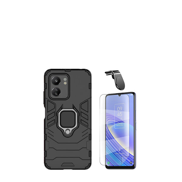 Kit Película Protectora de Hydrogel Frente + Capa de Proteção Militar Magnética + Suporte Magnético L GIFT4ME para Xiaomi Redmi 13C - Preto