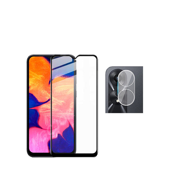 Kit Película Protectora Câmara Traseira + Película de Vidro Temperado GorilasGlass GIFT4ME para Oppo A18 - Transparente/Preto