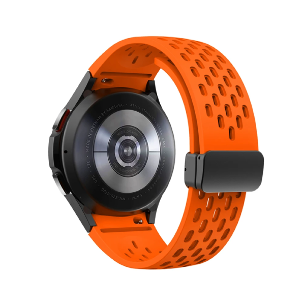 Bracelete Silicone Respirável Magnética GIFT4ME Para Coros Apex 2 - Laranja