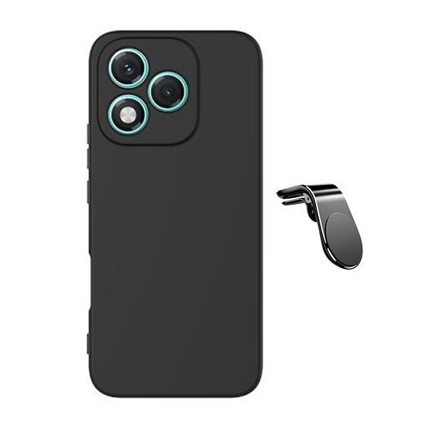 Kit Suporte de Carro Magnético L + Capa Proteção Silicone GIFT4ME Para Honor 400 Lite - Preto