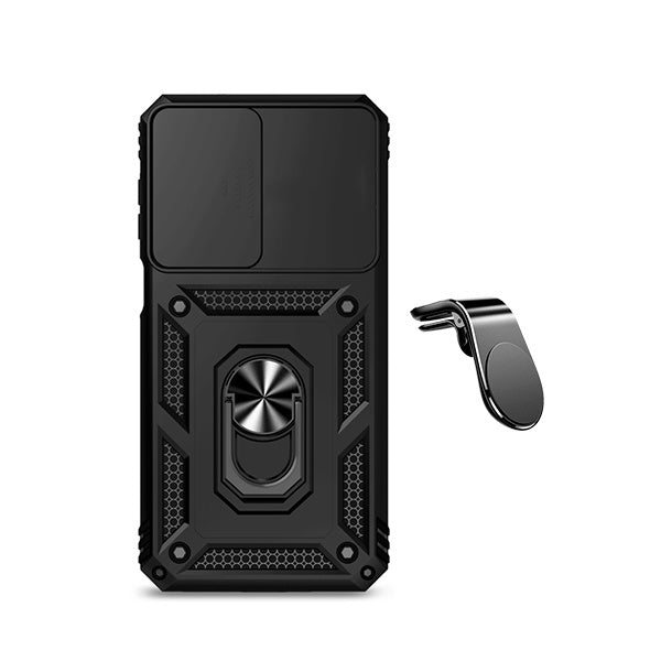 Kit Suporte de Carro Magnético L + Capa de Proteção Militar Magnética Janela Deslizante GIFT4ME Para Samsung Galaxy A27 5G - Preto