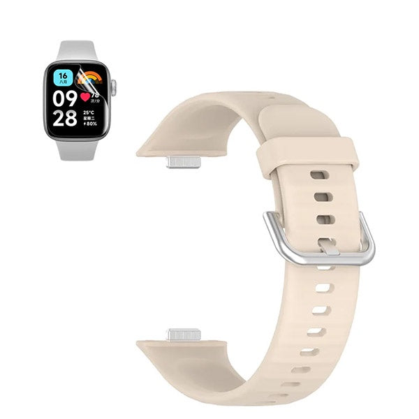 Kit Bracelete Silicone Com Fivela + Película de Hydrogel GIFT4ME Para Huawei Watch Fit 4 Pro - Marfin