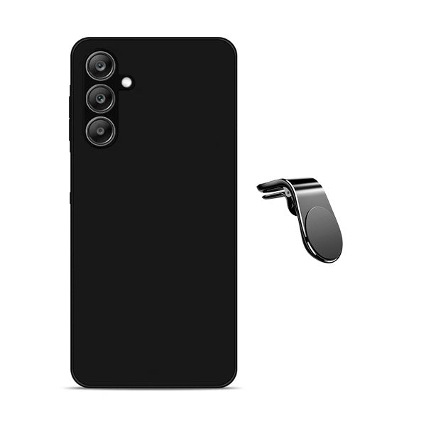 Kit Suporte de Carro Magnético L + Capa Proteção Silicone GIFT4ME Para Samsung Galaxy A17 4G - Preto