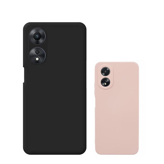 Kit 2x Capa Proteção Silicone Gift4Me Para Oppo A18 - Preto / Rosa