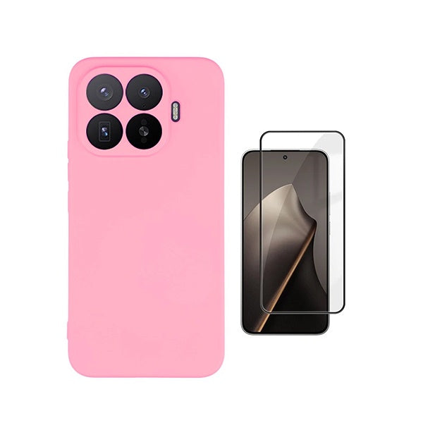 Kit Película de Vidro Temperado Gorilasglass + Capa Proteção Silicone GIFT4ME Para Xiaomi 17T Pro 5G - Rosa