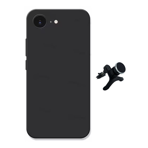 Kit Suporte Magnético Com Pernas + Capa Proteção Silicone GIFT4ME Para Apple iPhone 16e - Preto
