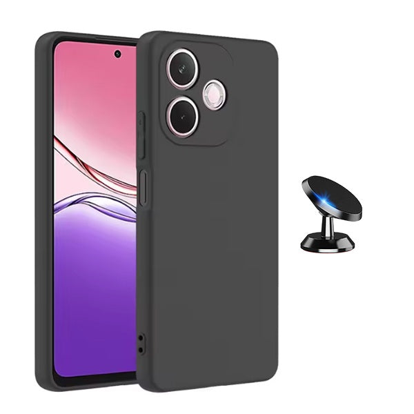Kit Suporte Magnético + Capa Proteção Silicone GIFT4ME Para Oppo A5 Pro 4G - Preto