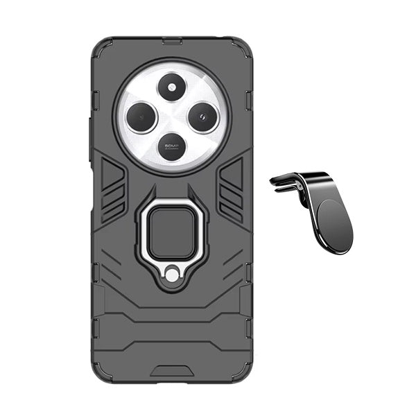 Kit Suporte de Carro Magnético L + Capa de Proteção Militar Magnética Gift4Me Para Xiaomi Redmi A4 - Preto