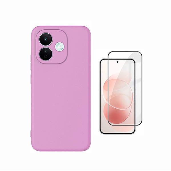 Kit Película de Vidro Temperado Gorilasglass + Capa Proteção Silicone GIFT4ME Para Xiaomi Redmi Note 17 Pro 5G - Rosa