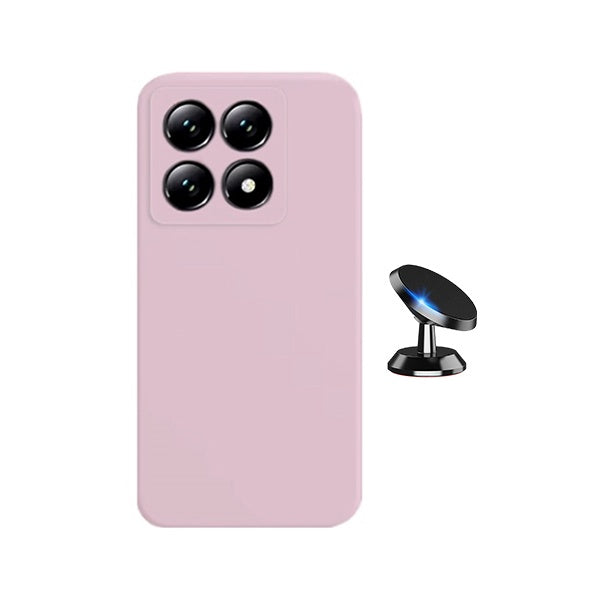Kit Suporte Magnético + Capa Proteção Silicone GIFT4ME Para Xiaomi 15T 5G - Rosa