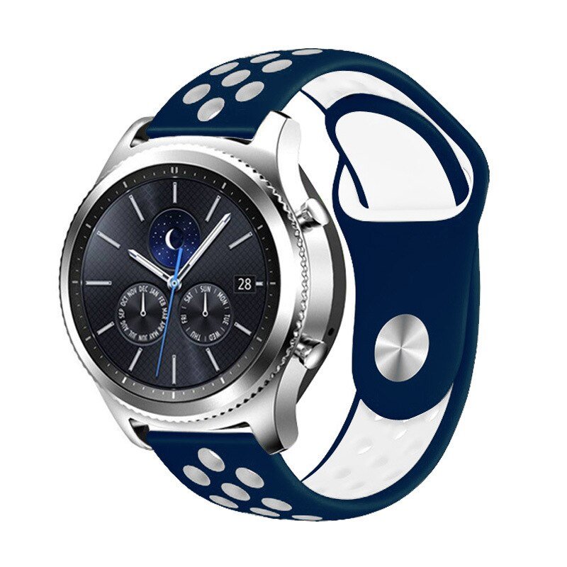 Bracelete Desportiva GIFT4ME Compativel Com Huawei Watch 4 Pro Space Edition - Azul Escuro / Branco