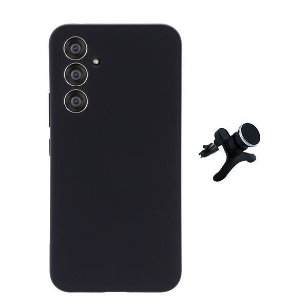 Kit Suporte Magnético Com Pernas + Capa Proteção Silicone Gift4Me Para Samsung Galaxy S24 FE - Preto