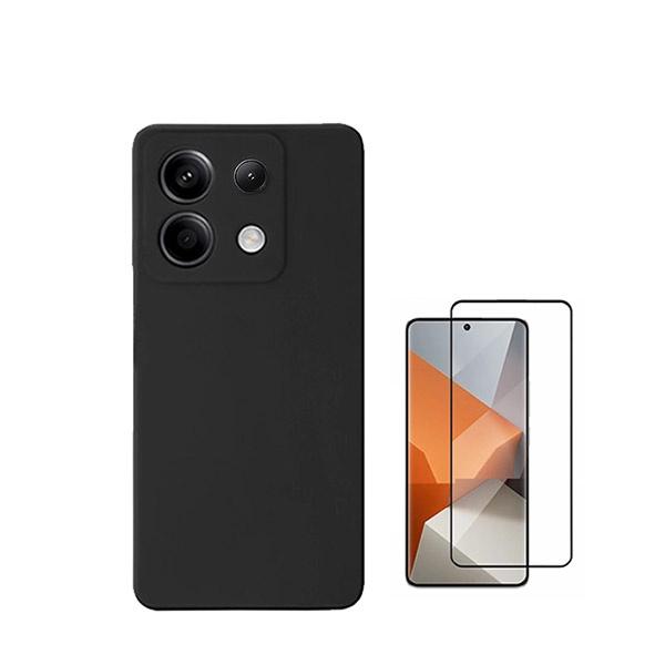 Kit Película de Vidro Temperado Gorilasglass + Capa Proteção Traseira Silicone GIFT4ME Compativel Com Xiaomi Redmi Note 13 Pro 4G - Preto