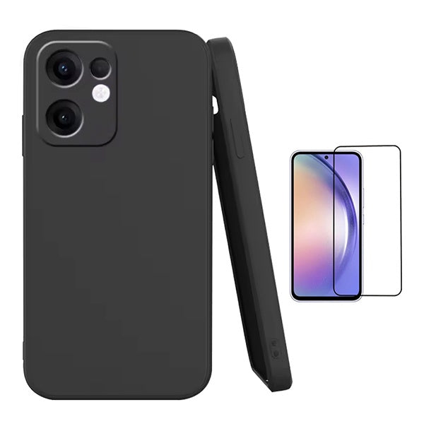 Kit Película de Vidro Temperado Gorilasglass + Capa Proteção Silicone GIFT4ME Para Oppo Reno13 F - Preto