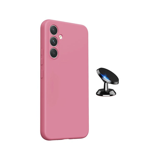 Kit Suporte Magnético + Capa Proteção Silicone GIFT4ME Para Samsung Galaxy A27 5G - Rosa