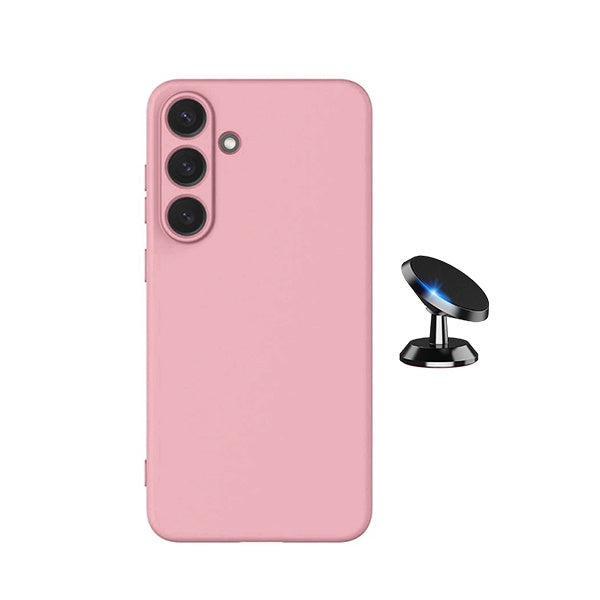 Kit Suporte Magnético + Capa Proteção Silicone GIFT4ME Para Samsung Galaxy S26 + Plus - Rosa