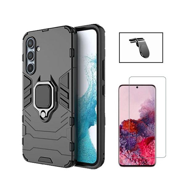 Kit Vidro Temperado ClearGOrilasGlass + Capa de Proteção Militar Magnética + Suporte Magnético L GIFT4ME para Samsung Galaxy A55 5G - Preto