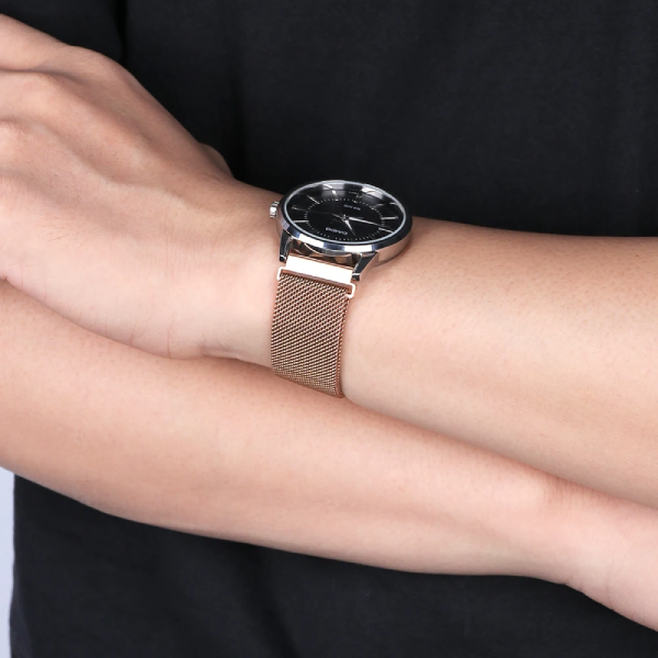 Bracelete Milanese Com Fecho Magnético GIFT4ME Para Coros Apex 2 - Rosa Ouro