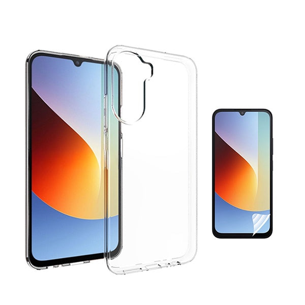 Kit Capa Traseira Super Proteção + Película de Hydrogel Frente Transparente GIFT4ME Para Xiaomi Redmi A7 Pro 4G - Transparente