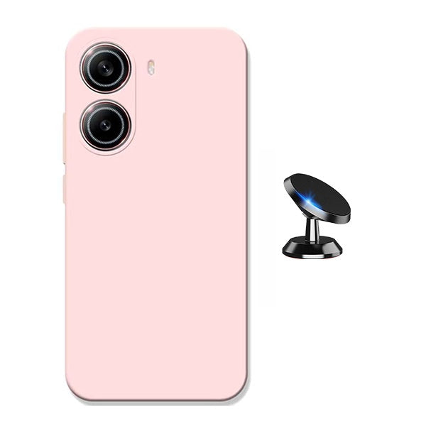 Kit Suporte Magnético + Capa Proteção Silicone GIFT4ME Para Xiaomi Poco X7 Pro - Rosa