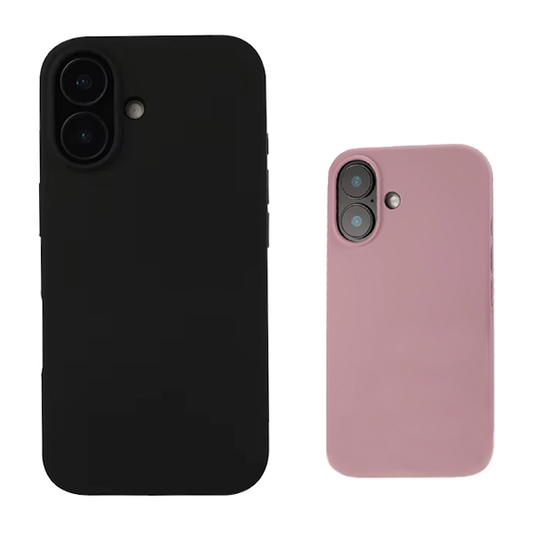 Kit 2x Capa Proteção Silicone Gift4Me Para Apple iPhone 16 - Preto / Rosa