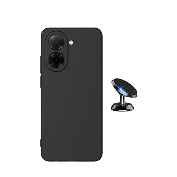Kit Suporte Magnético + Capa Proteção Silicone GIFT4ME Para Xiaomi Redmi A7 4G - Preto