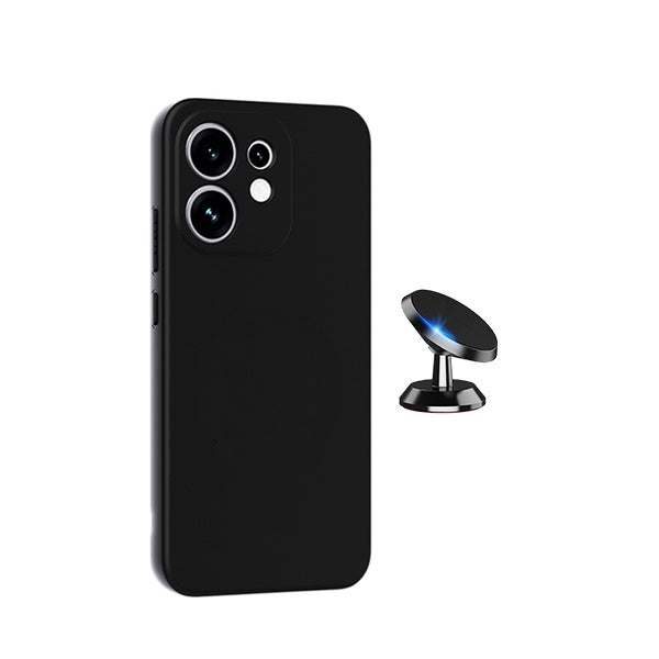 Kit Suporte Magnético + Capa Proteção Silicone GIFT4ME Para Oppo Reno16 - Preto