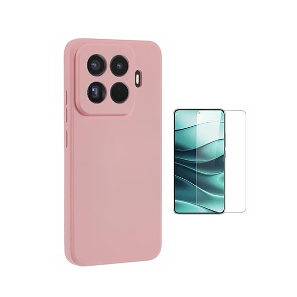 Kit Vidro Temperado Cleargorilasglass + Capa Proteção Silicone GIFT4ME Para Xiaomi 15T Pro 5G - Rosa