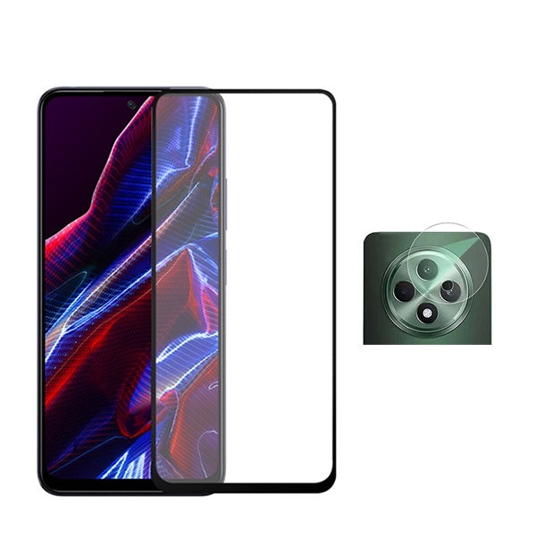 Kit Película Protectora Câmara Traseira + Película de Vidro Temperado Gorilasglass GIFT4ME Compativel Com Oppo Reno12 F 4G - Transparente/Preto