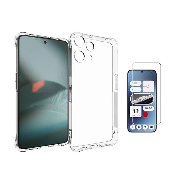 Kit Capa Super Proteção + Película de Vidro Temperado GIFT4ME Para Nothing Phone (3a) Lite - Transparente