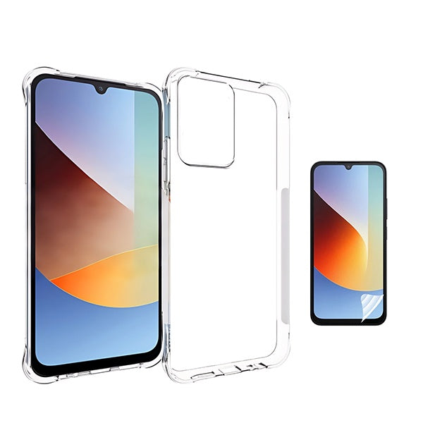 Kit Capa Traseira Super Proteção + Película de Hydrogel Frente Transparente GIFT4ME Para Xiaomi Redmi 15a 5G - Transparente