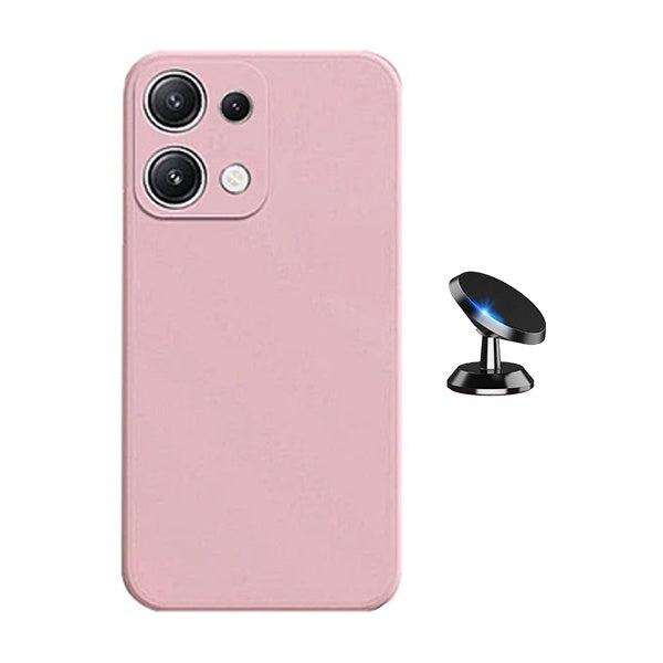 Kit Suporte Magnético + Capa Proteção Silicone GIFT4ME Para Xiaomi Redmi Note 14S - Rosa