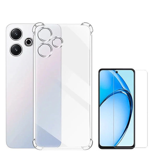 Kit Capa Traseira Super Proteção Transparente + Película de Vidro Temperado GIFT4ME Compativel Com Xiaomi Redmi 13 - Transparente