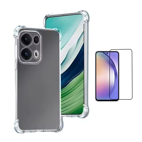 Kit Capa Super Proteção + Película de Vidro Temperado Gorilasglass GIFT4ME Para Oppo Reno13 Pro - Transparente